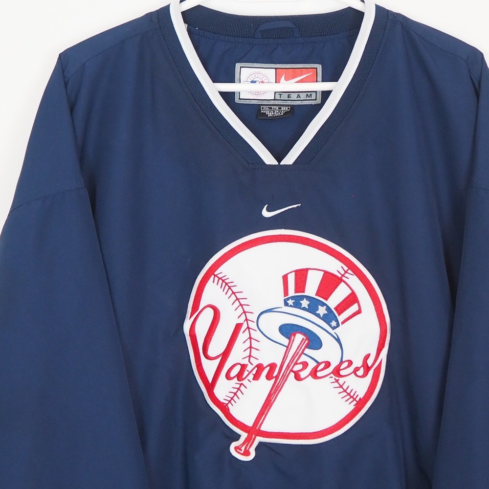 VTG Nike‎ New York Yankees Windbreaker Pullover XXL Jacket MLB NY Center Swoosh